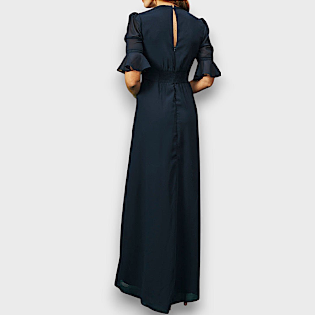 Adelise – Robe longue brodée à l'élégance florale