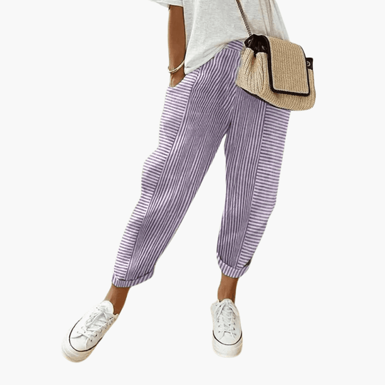 Alina | Pantalon rayé confortable