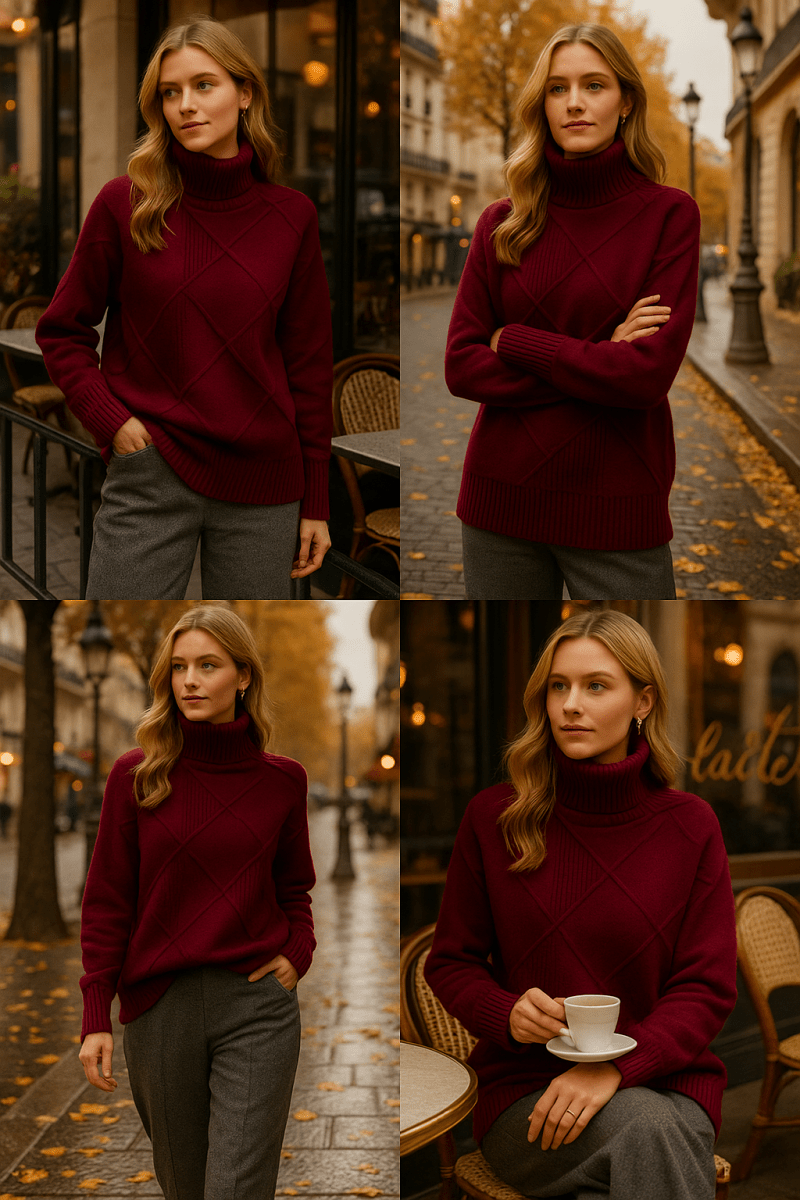 Ameline | Pull en maille à col montant