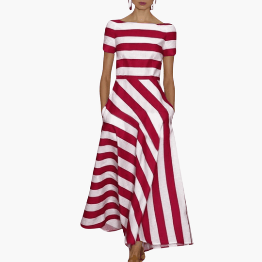 Angelika | Robe longue rayée faite main