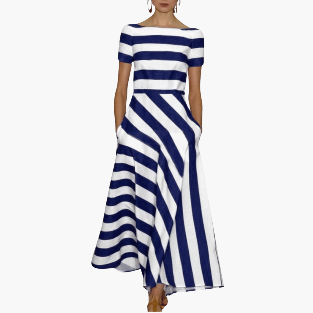 Angelika | Robe longue rayée faite main