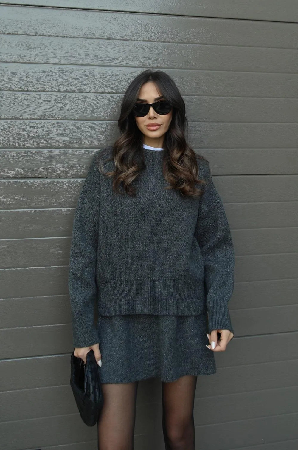 Helena | Ensemble jupe en tricot (haut + jupe)