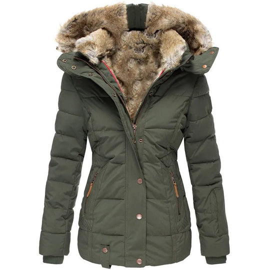 Nora | Manteau d'hiver chaud avec doublure en fourrure