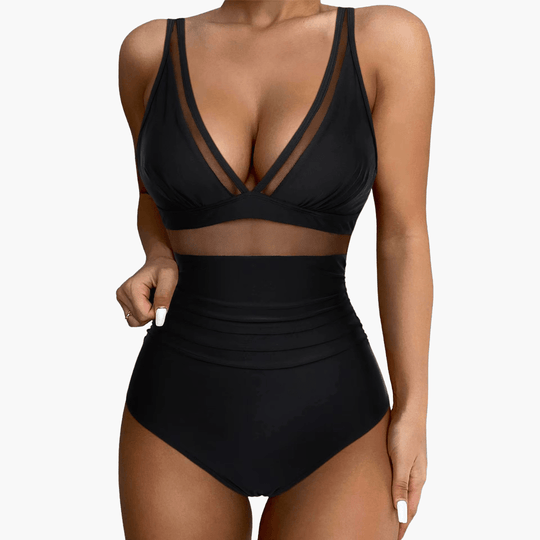 Maillot de bain en maille pour femme – une pièce sexy taille haute