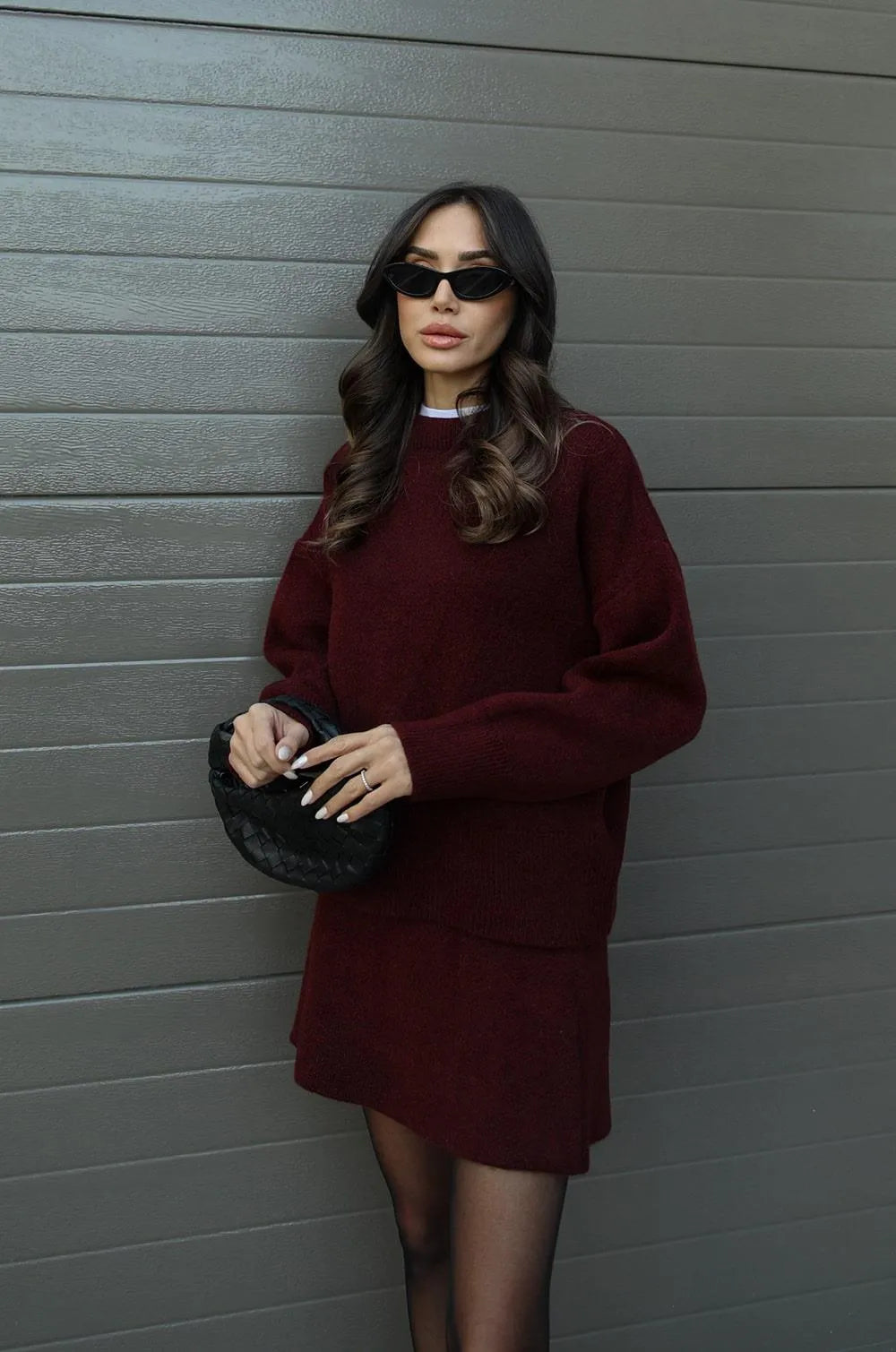 Helena | Ensemble jupe en tricot (haut + jupe)
