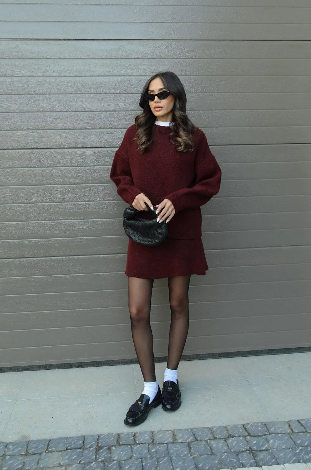 Helena | Ensemble jupe en tricot (haut + jupe)