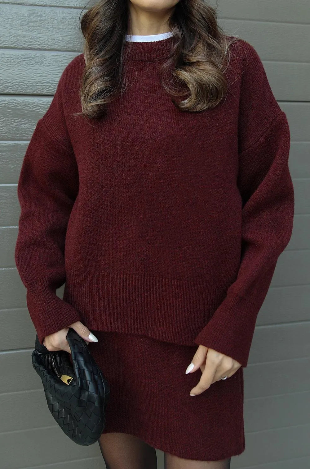 Helena | Ensemble jupe en tricot (haut + jupe)