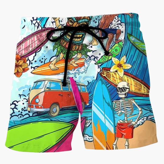 Boardshorts imprimés colorés pour hommes - Tenues de plage d'été 