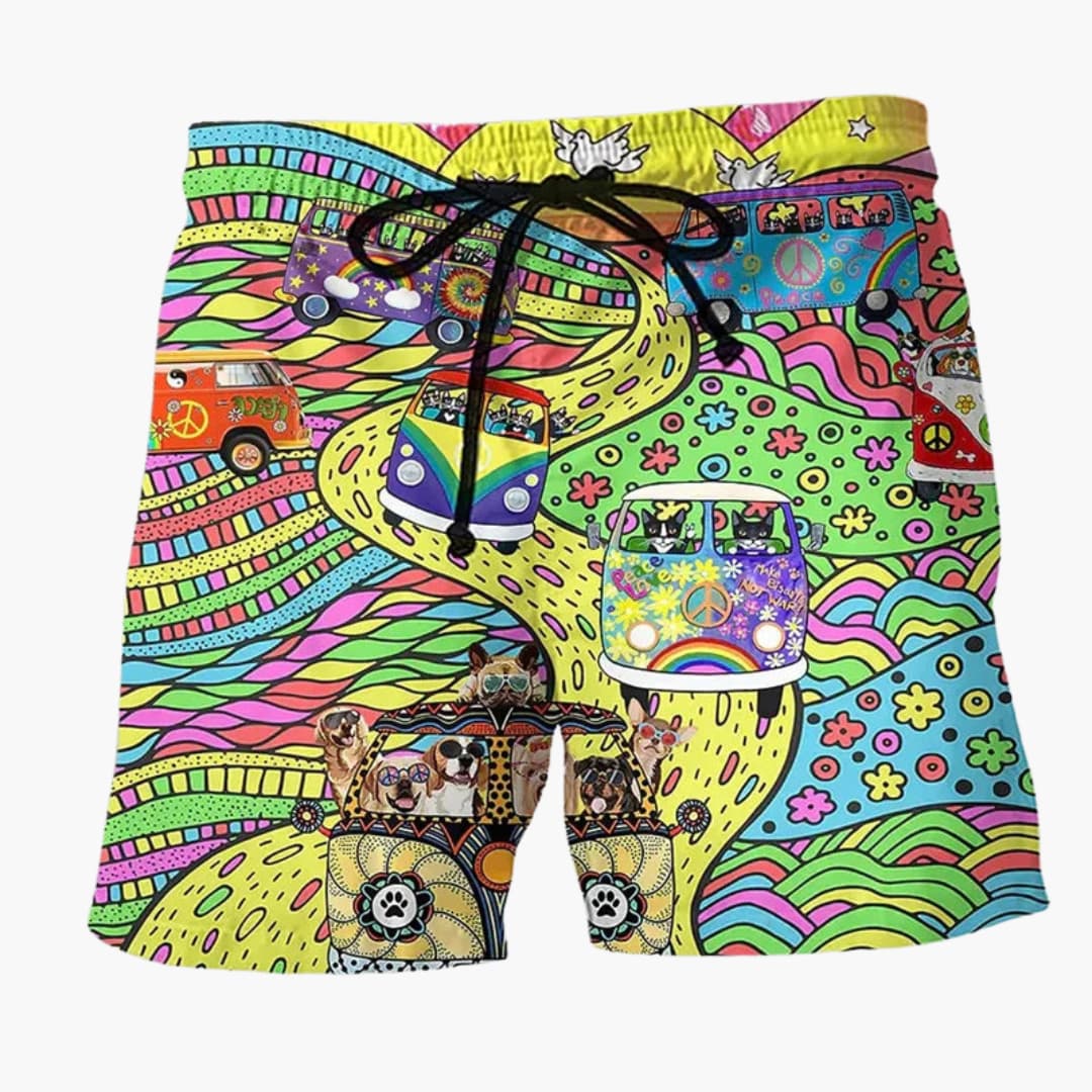 Boardshorts imprimés colorés pour hommes - Tenues de plage d'été 
