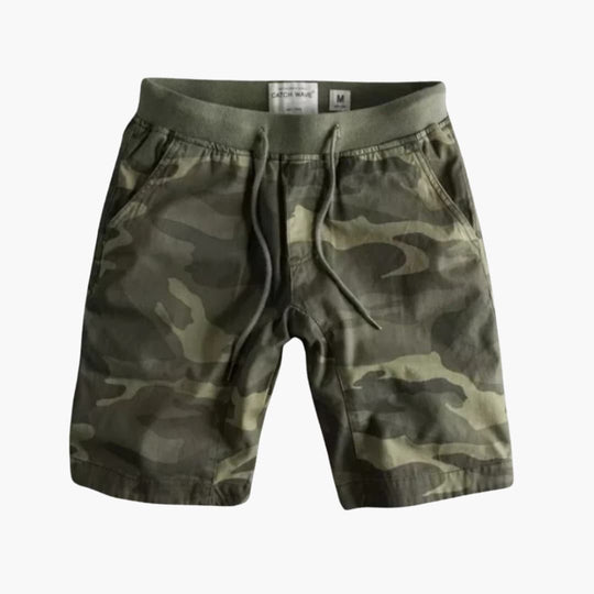 Short cargo pour homme - look camouflage avec cordon de serrage