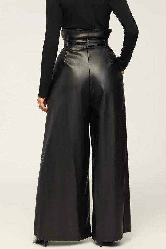 Sofie | Pantalon taille haute avec ceinture et zip latéral
