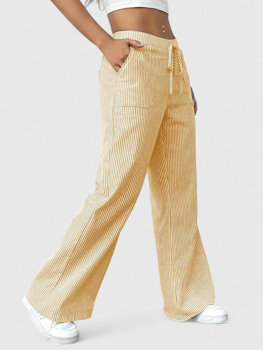 Dominique | Pantalon confortable à jambes larges avec des détails élégants