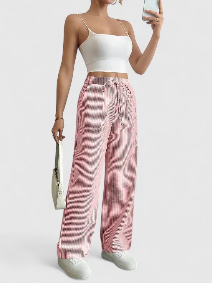 Dominique | Pantalon confortable à jambes larges avec des détails élégants