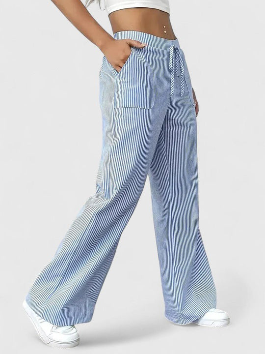 Dominique | Pantalon confortable à jambes larges avec des détails élégants