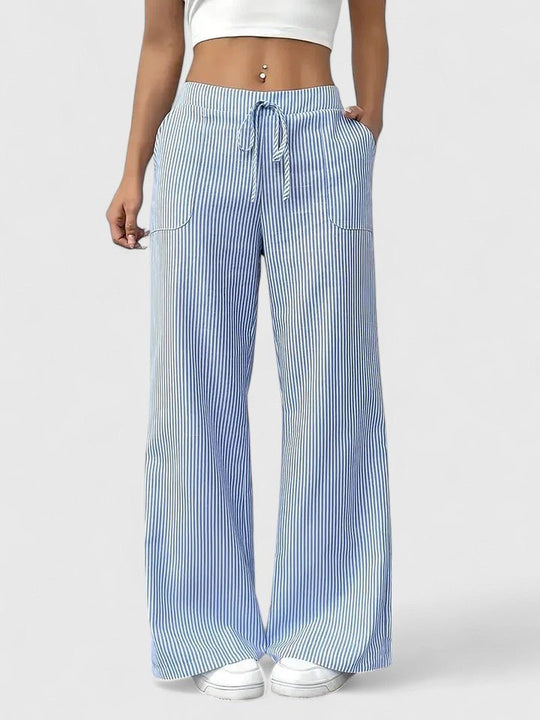 Dominique | Pantalon confortable à jambes larges avec des détails élégants