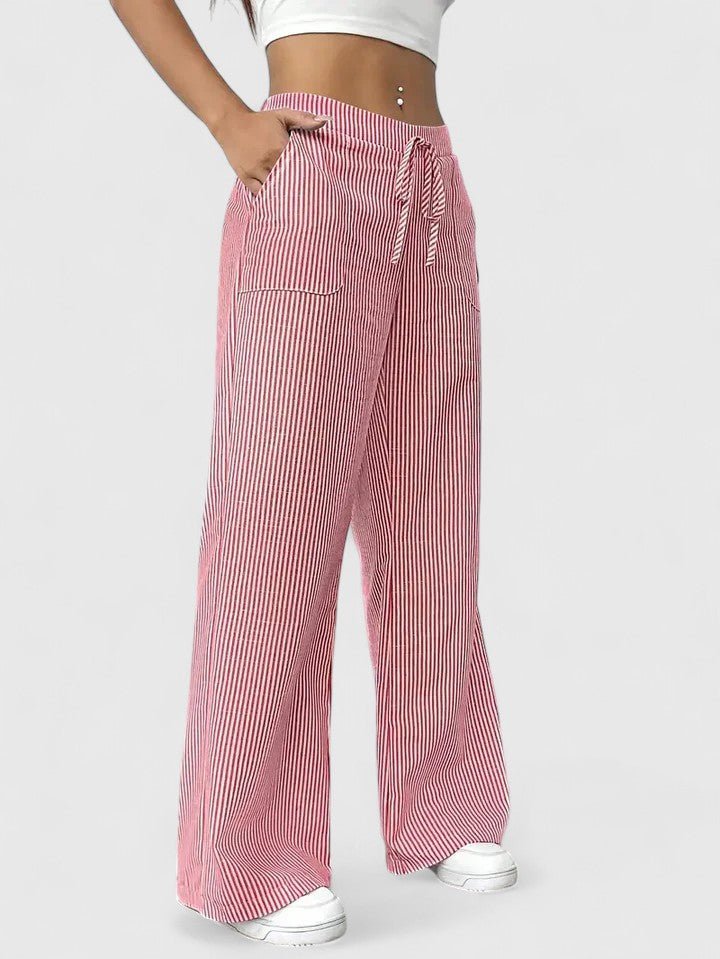 Dominique | Pantalon confortable à jambes larges avec des détails élégants