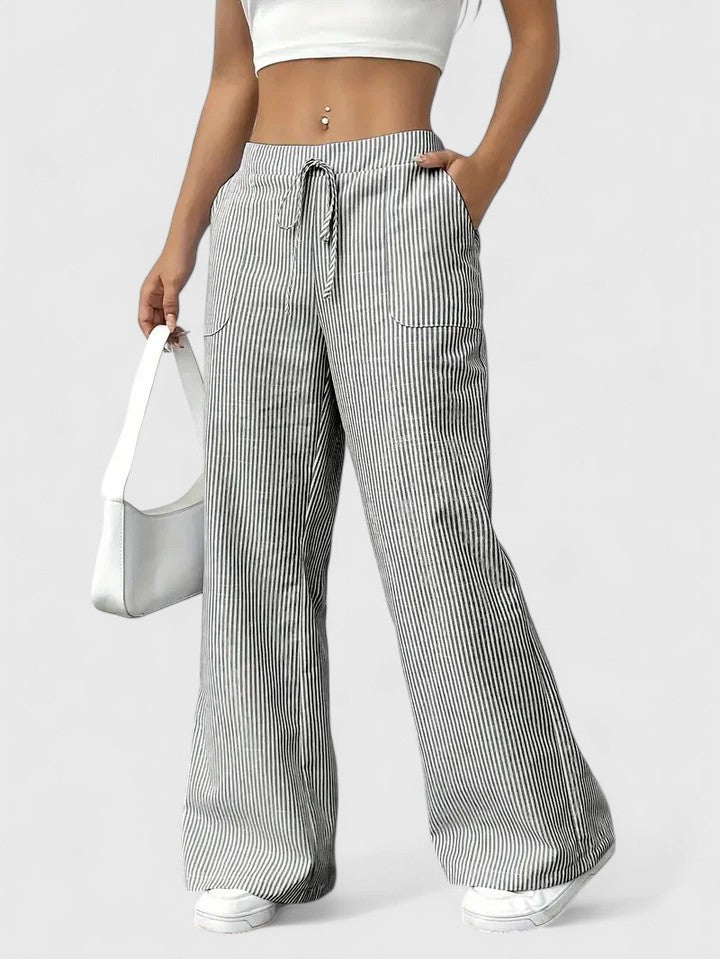 Dominique | Pantalon confortable à jambes larges avec des détails élégants