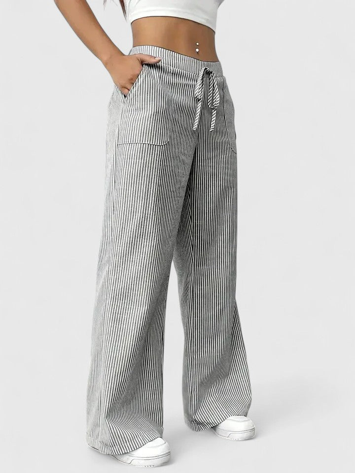 Dominique | Pantalon confortable à jambes larges avec des détails élégants