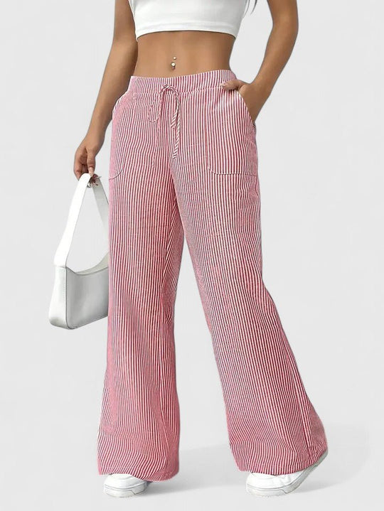 Dominique | Pantalon confortable à jambes larges avec des détails élégants