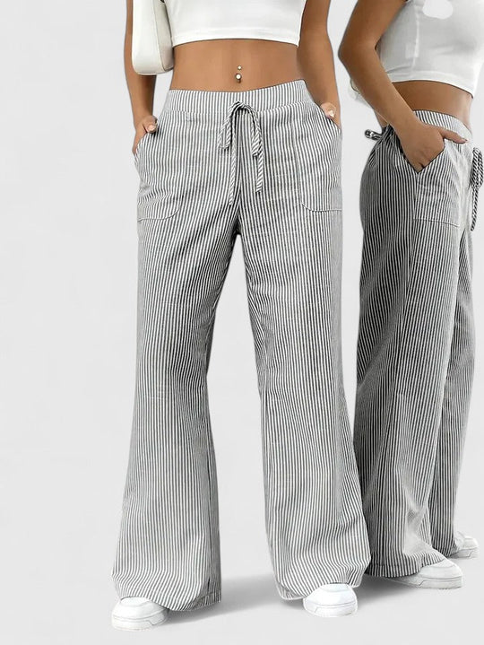 Dominique | Pantalon confortable à jambes larges avec des détails élégants