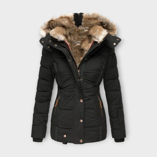 Emine - Manteau douillet doublé de fourrure