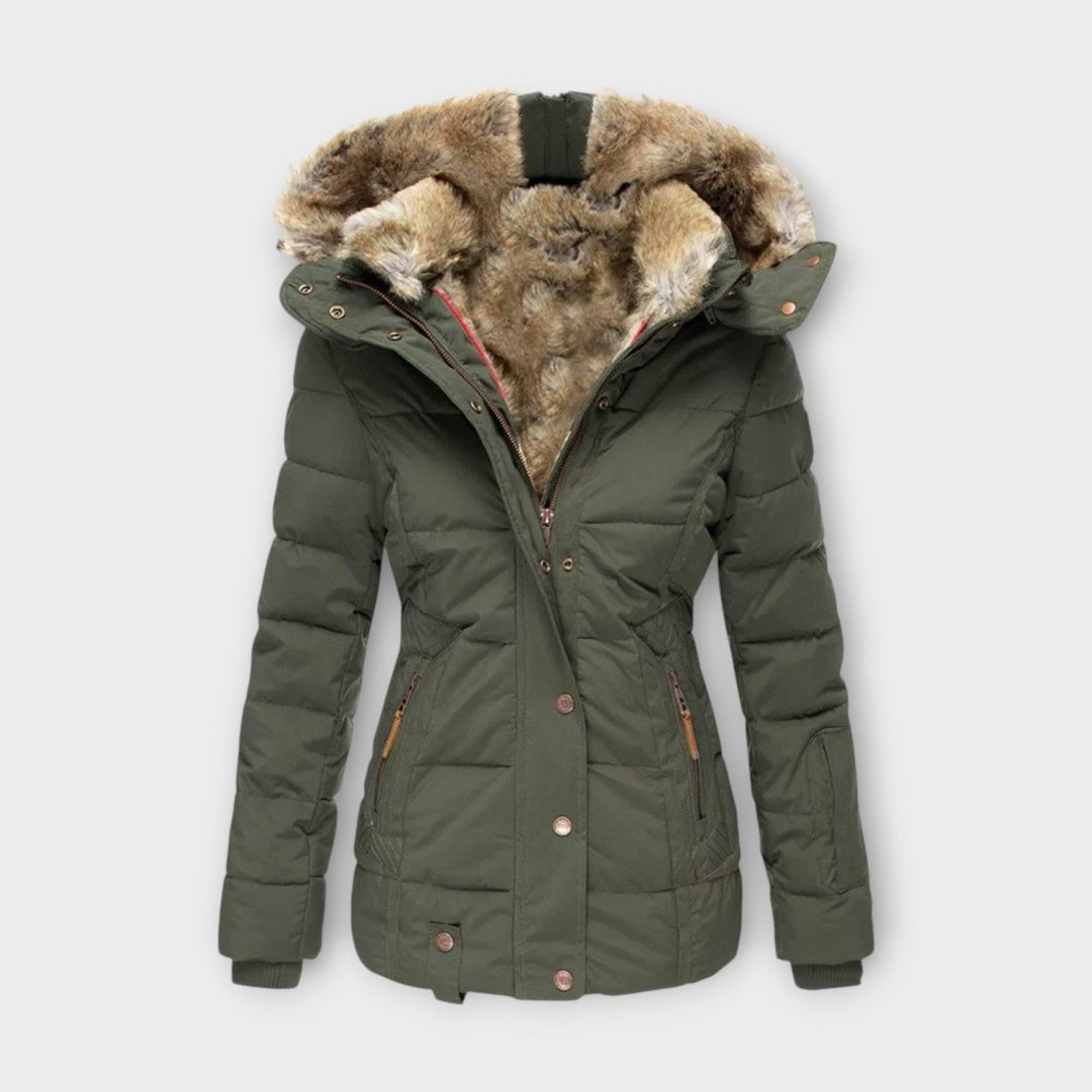 Emine - Manteau douillet doublé de fourrure