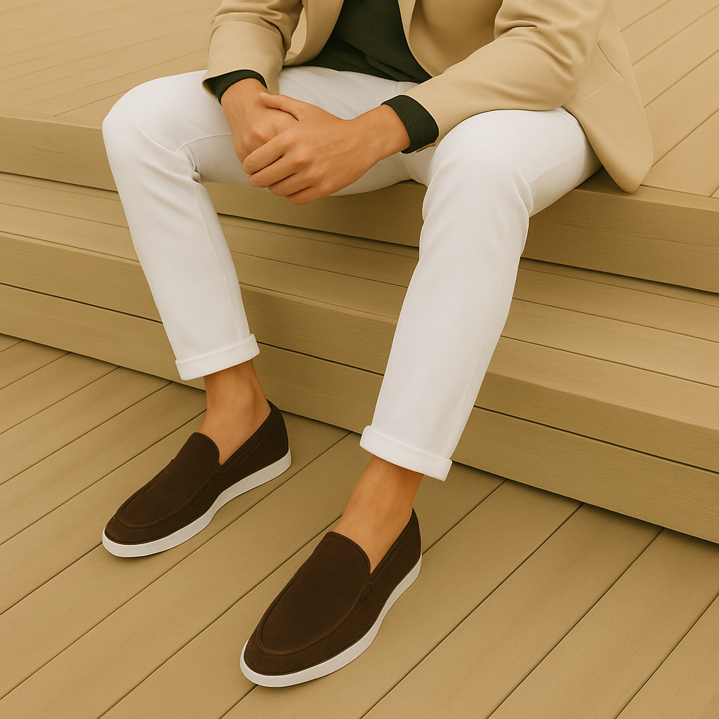 Chaussons élégants en daim