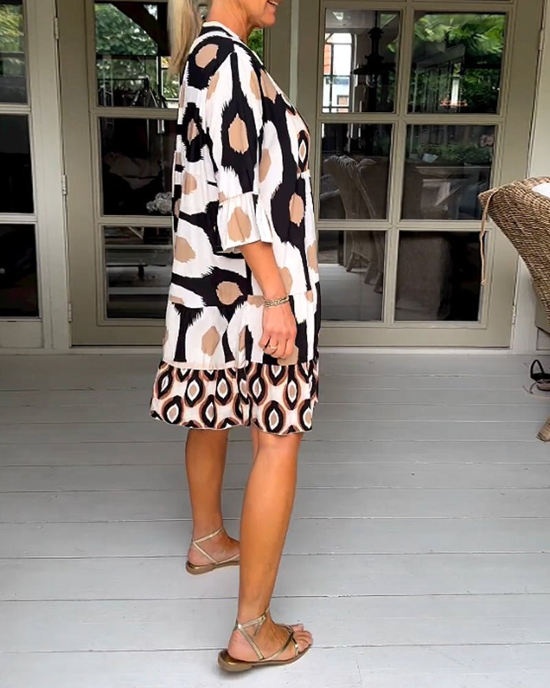 Fashionmoment® | Robe imprimée à manches 3/4