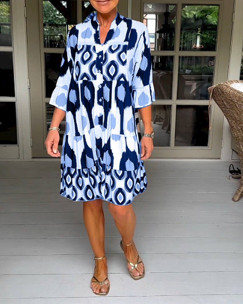 Fashionmoment® | Robe imprimée à manches 3/4