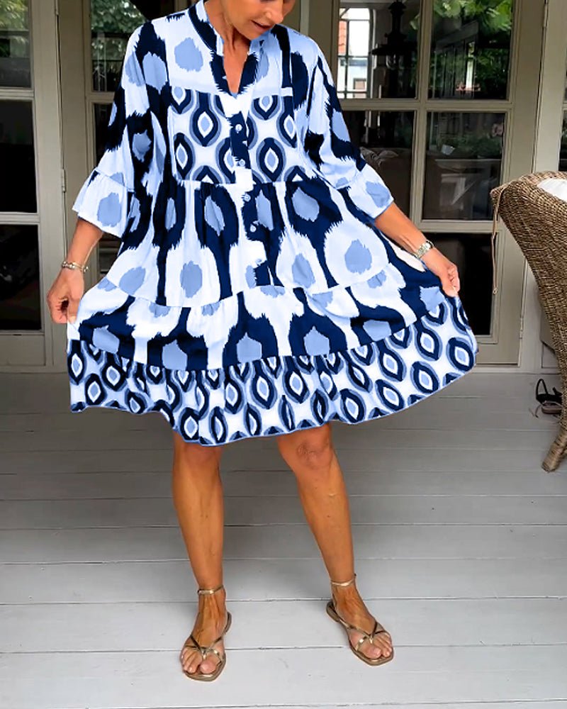 Fashionmoment® | Robe imprimée à manches 3/4