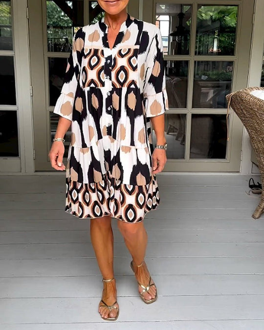 Fashionmoment® | Robe imprimée à manches 3/4