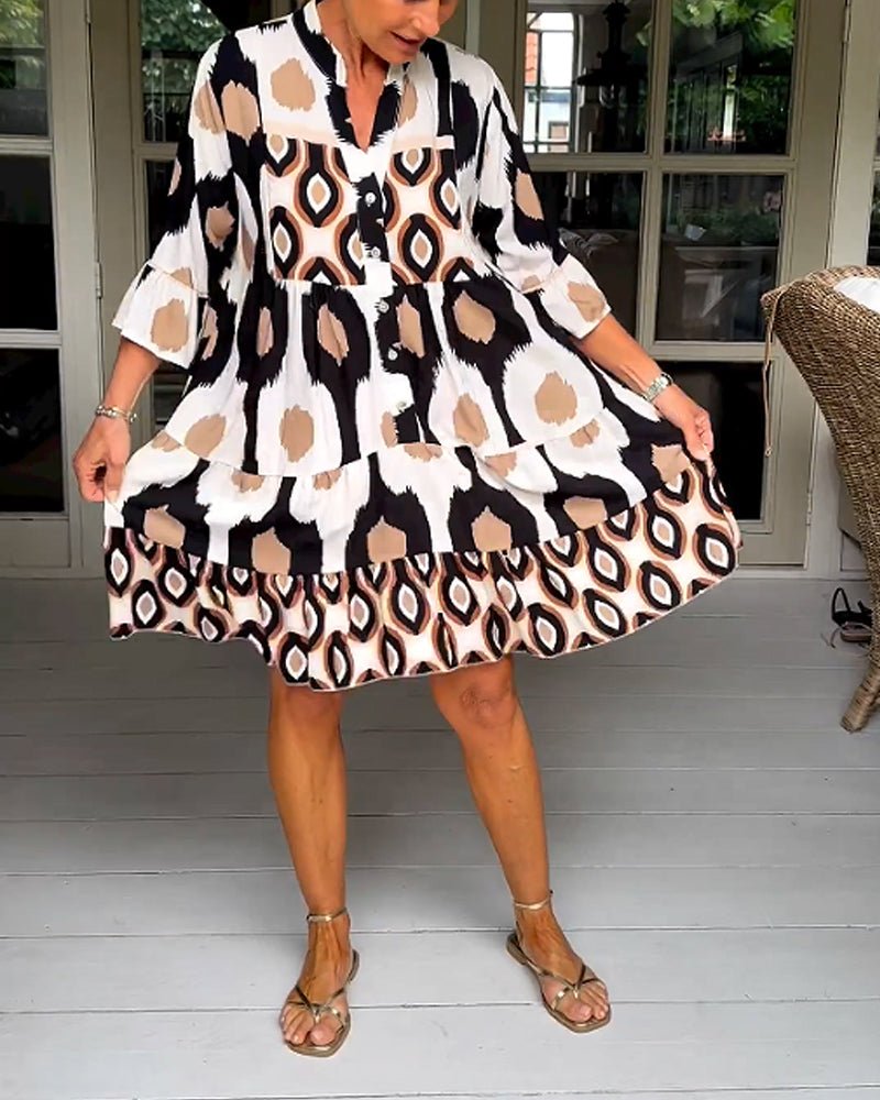 Fashionmoment® | Robe imprimée à manches 3/4