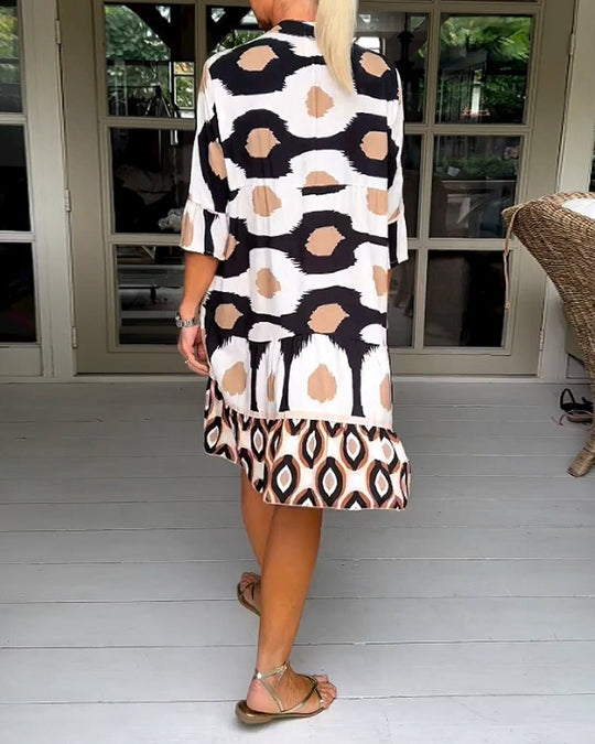 Fashionmoment® | Robe imprimée à manches 3/4