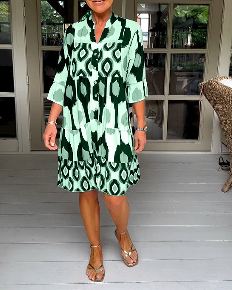 Fashionmoment® | Robe imprimée à manches 3/4