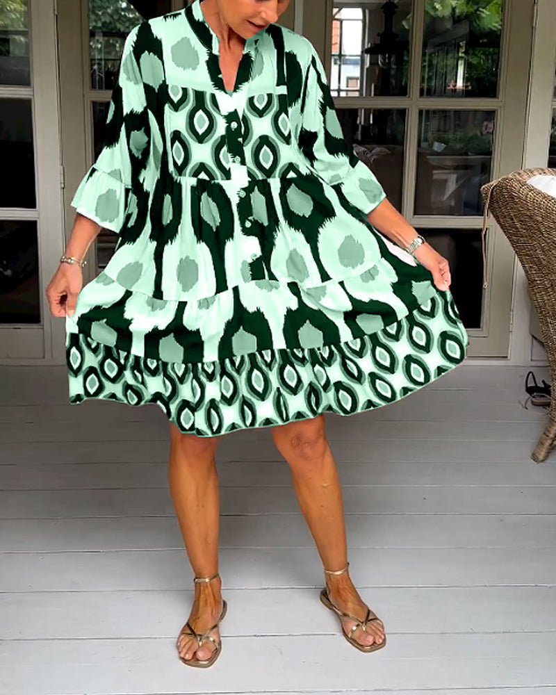 Fashionmoment® | Robe imprimée à manches 3/4