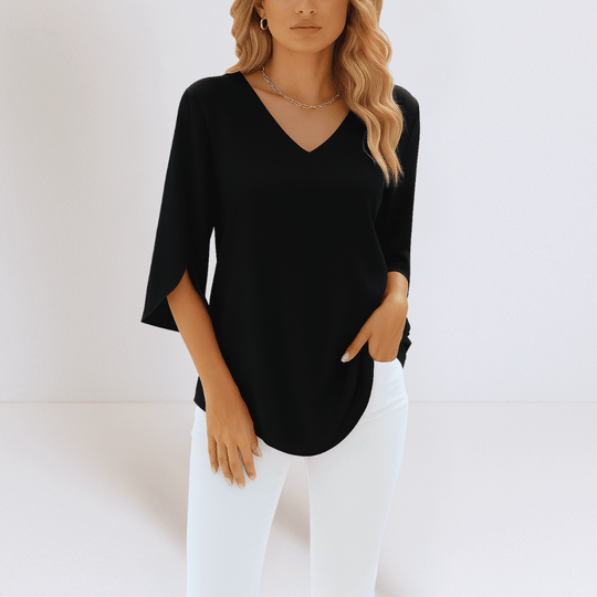 Fashionmoment™ | Elegante V-Ausschnitt-Bluse mit Trend-Ärmeln