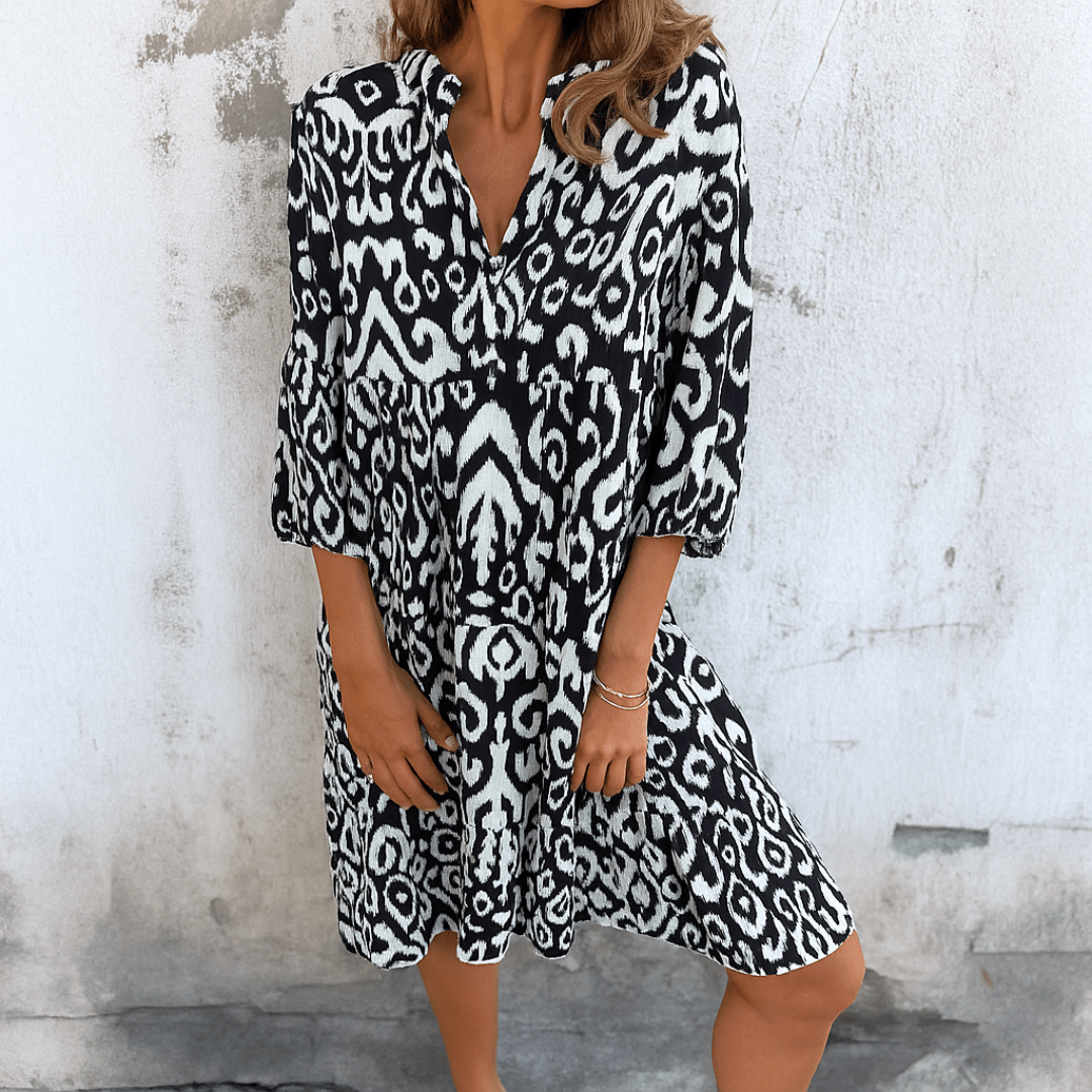 Fashionmoment® Margriet | Elegantes V-Ausschnitt Kleid für zeitlose Eleganz