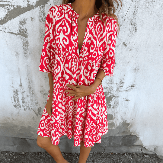 Fashionmoment® Margriet | Elegantes V-Ausschnitt Kleid für zeitlose Eleganz