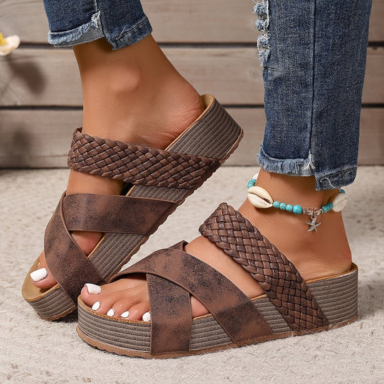 Fashionmoment® Martine | Sandales orthopédiques élégantes en cuir pour plus de style et de confort