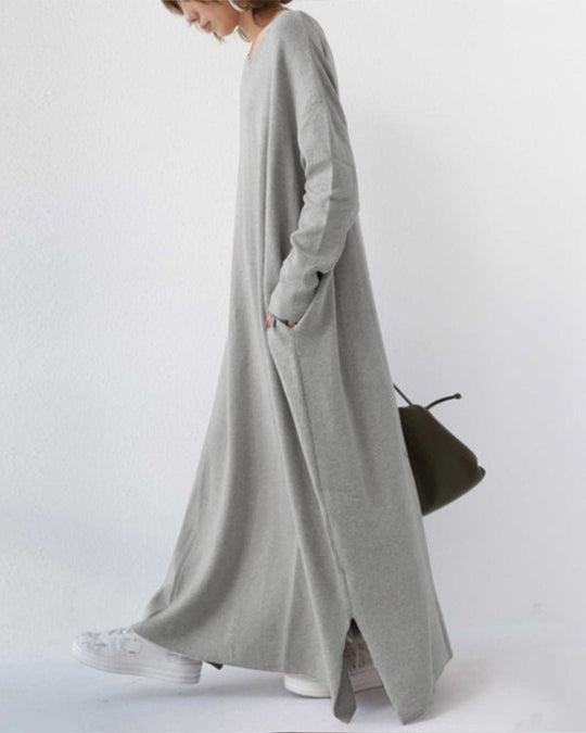 Fashionmoment® | Modische Lange Ärmel V-Ausschnitt Kleid