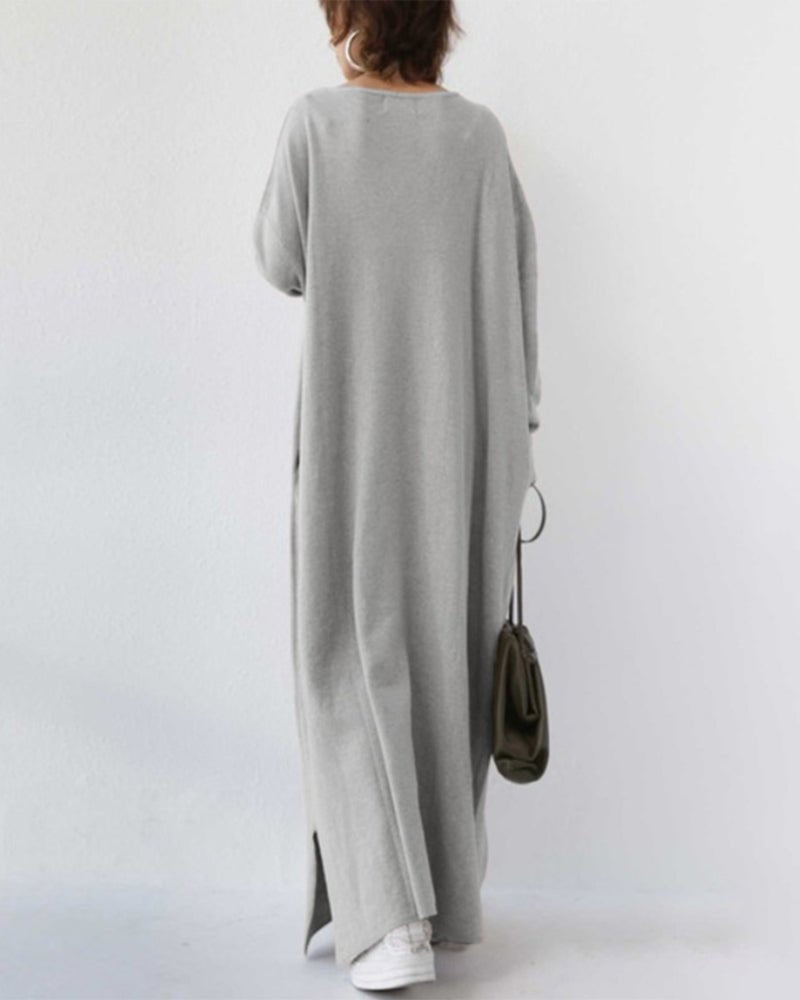 Fashionmoment® | Modische Lange Ärmel V-Ausschnitt Kleid