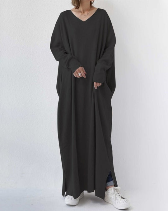 Fashionmoment® | Modische Lange Ärmel V-Ausschnitt Kleid