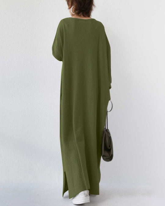 Fashionmoment® | Modische Lange Ärmel V-Ausschnitt Kleid