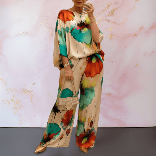 Fashionmoment® Moniek | Ensemble deux pièces en satin pour femme