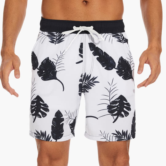 Short de bain rayé pour homme - avec cordon de serrage et poches