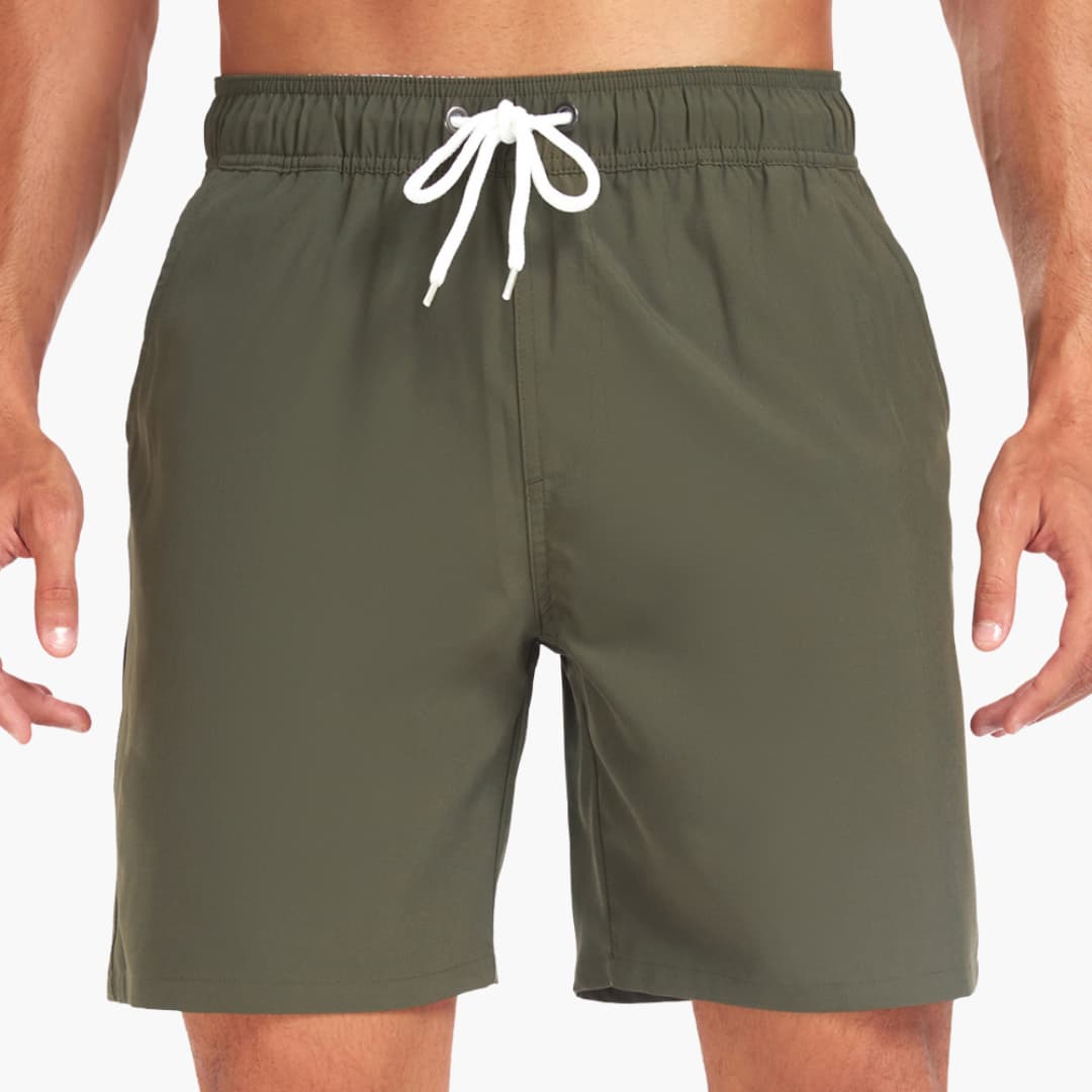 Short de bain rayé pour homme - avec cordon de serrage et poches