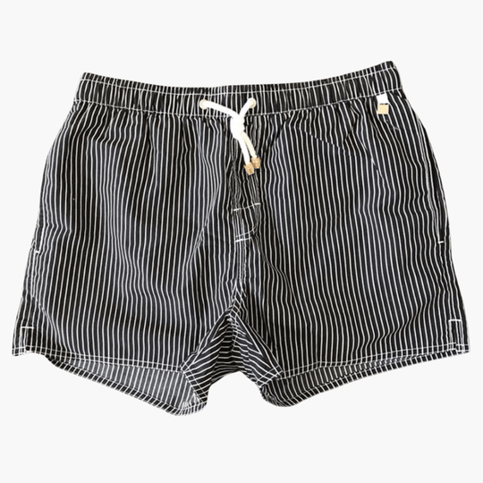Short de bain rayé pour homme - avec cordon de serrage et poches latérales