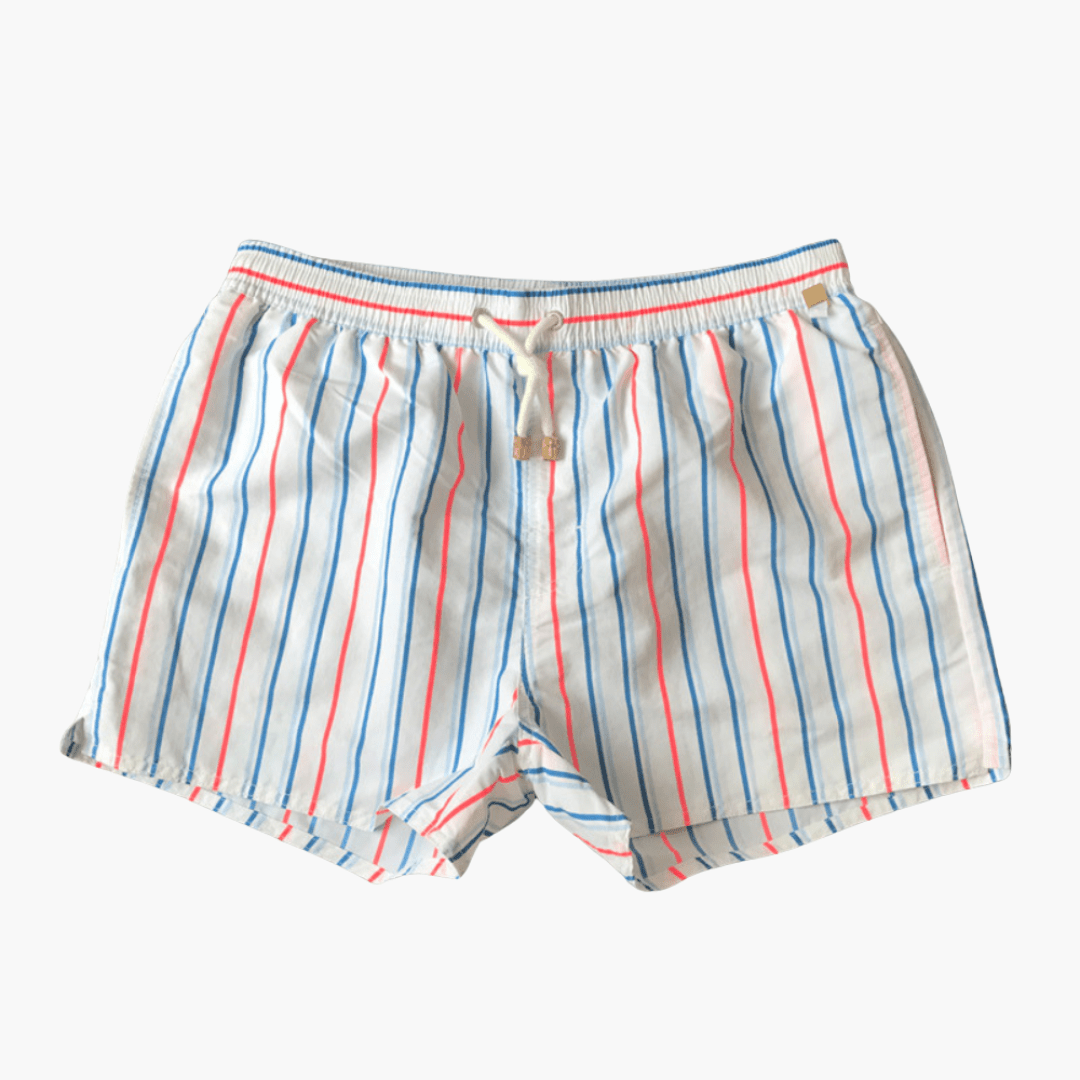 Short de bain rayé pour homme - avec cordon de serrage et poches latérales