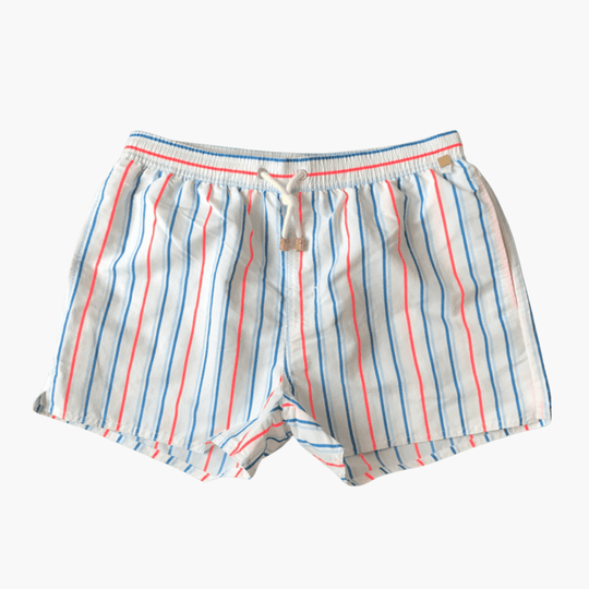 Short de bain rayé pour homme - avec cordon de serrage et poches latérales