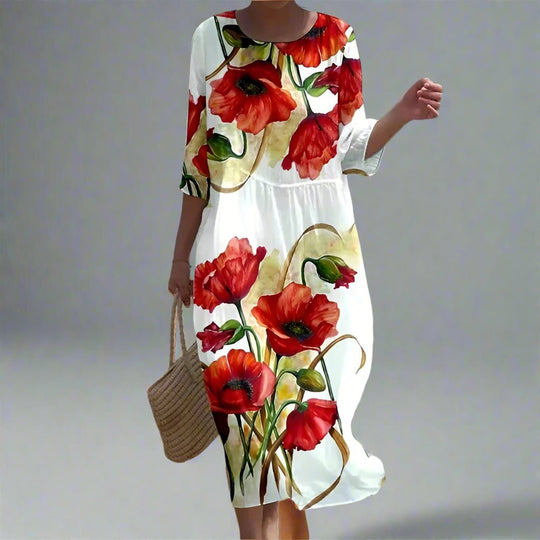 Gudula | Robe longue aérienne à imprimé floral
